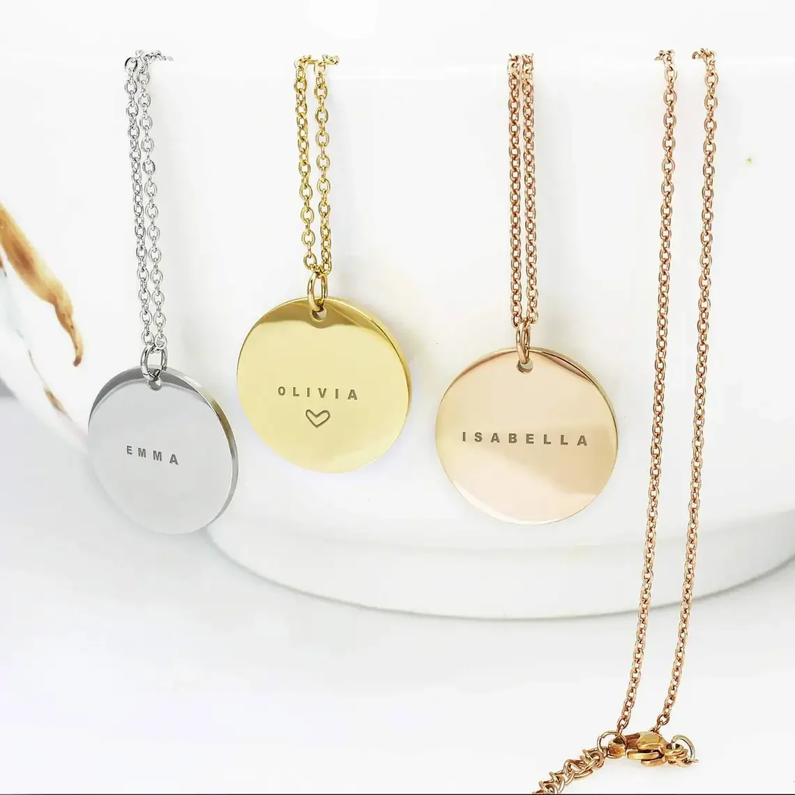 Tùy Chỉnh Khắc Tên Ngày Tròn D - đánh giá và giá Birth Flower Necklace